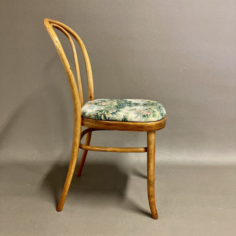 Set of 8 vintage beech bistro chairs 1950 