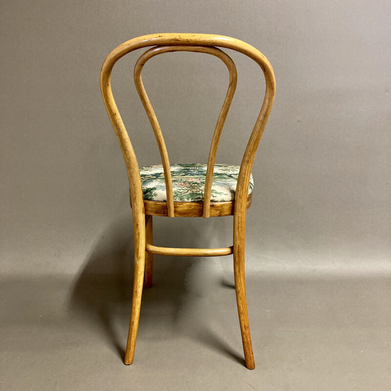 Ensemble de 8 chaises vintage bistrot Hêtre 1950 