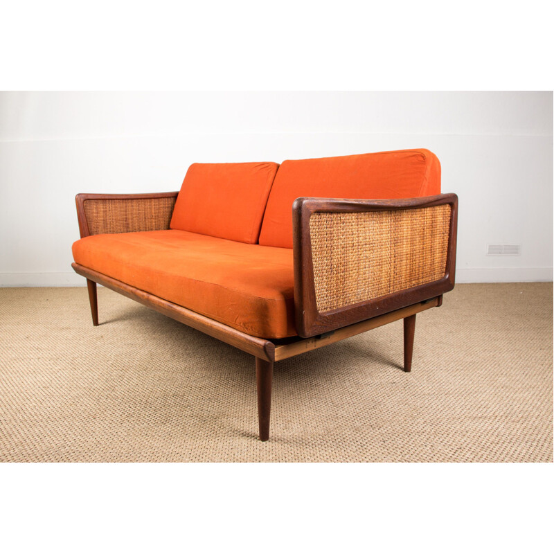 Vintage Daybed Sofa in Teak and Cannage model FD 451 by Peter Hvidt and Orla Molgaard-Nielsen from Denmark 1960