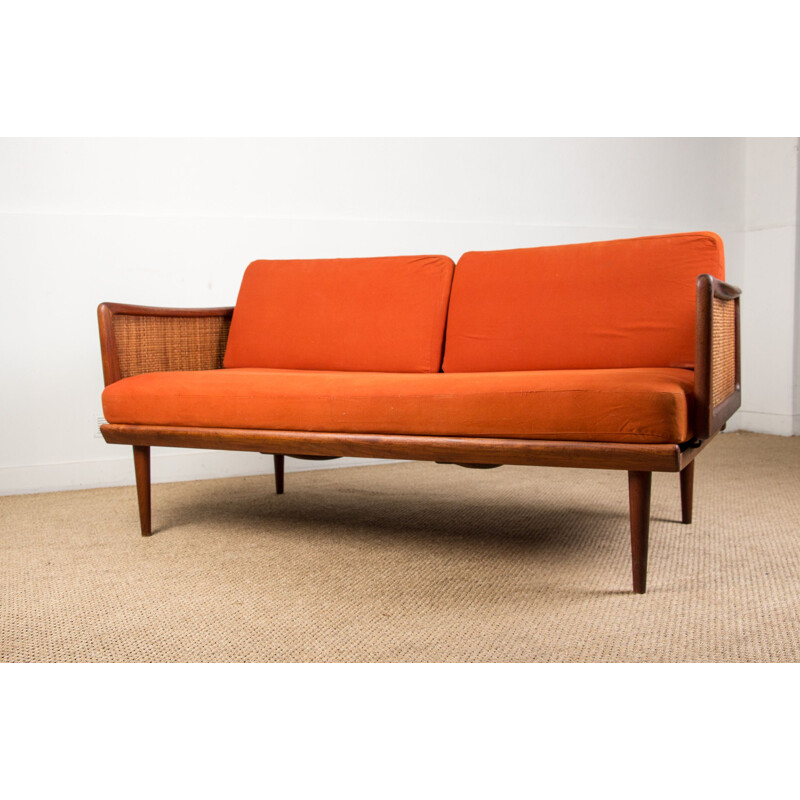 Vintage Daybed Sofa in Teak and Cannage model FD 451 by Peter Hvidt and Orla Molgaard-Nielsen from Denmark 1960