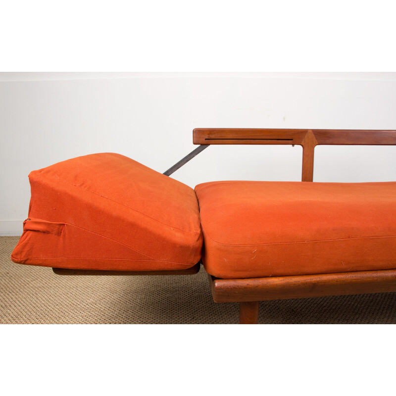 Vintage Daybed Sofa in Teak and Cannage model FD 451 by Peter Hvidt and Orla Molgaard-Nielsen from Denmark 1960