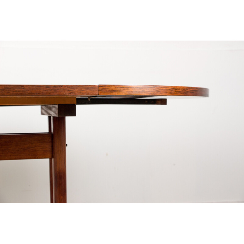 Vintage large oval Scandinavian rosewood dining table Rio 1960