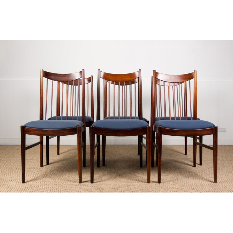 Set of 6 vintage Rio Rosewood chairs by Arne Vodder for Sibast Danes 1960