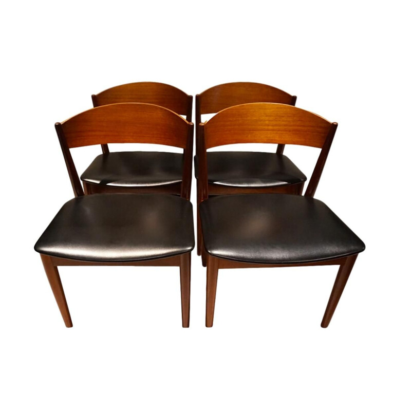 Set of 4 vintage Jysk Mobelfabrik Scandinavian chairs 1960