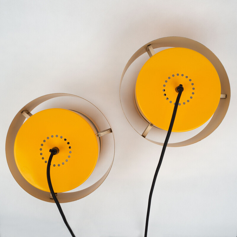 Pair of vintage pendant lamps Juno by Jo Hammerborg, Fog og Mørup, Denmark, 1980s