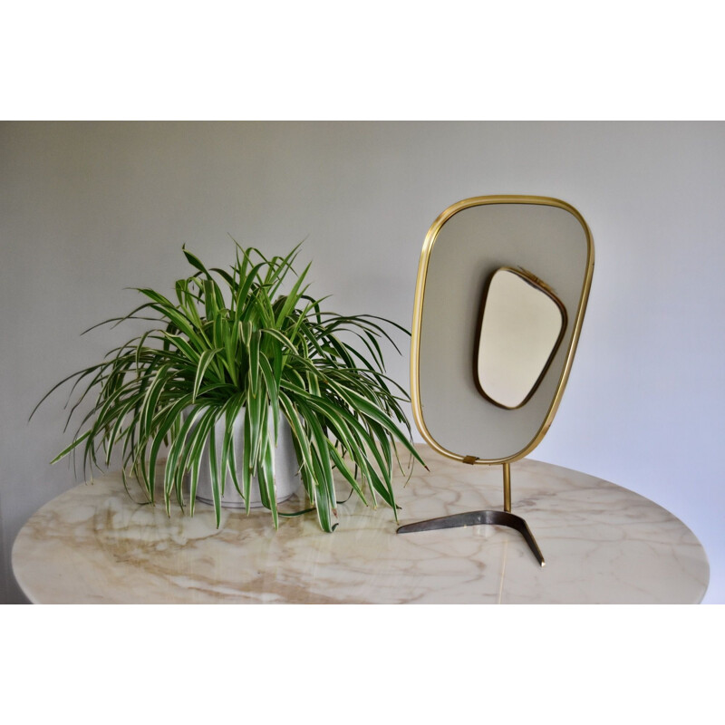 Vintage Table Mirror Vereinigte Werkstätten München Germany  1950s