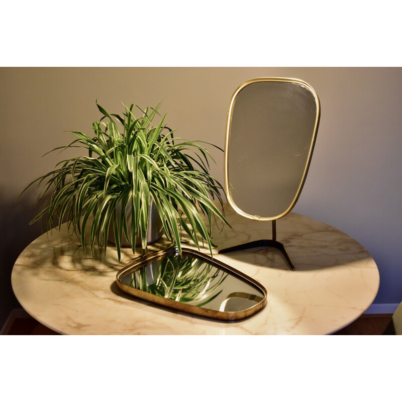 Vintage Table Mirror Vereinigte Werkstätten München Germany  1950s