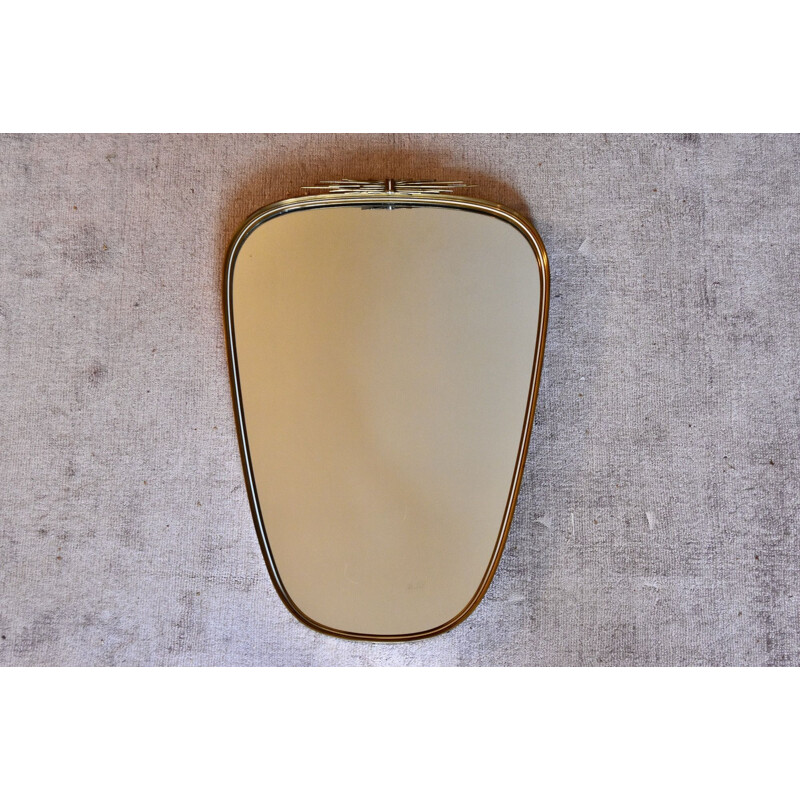 Vintage Wall Mirror Vereinigte Werkstätten München Germany 1950s