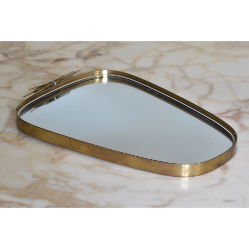 Vintage Wall Mirror Vereinigte Werkstätten München Germany 1950s