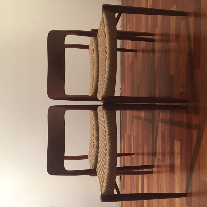 Vintage table and chairs set N 75 by Niels Otto Møller for J.L. Møllers, 1950