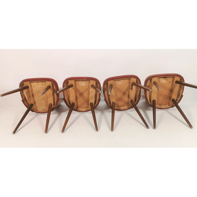 Ensemble de 4 chaises vintage d'Antonín Šuman, années 1960