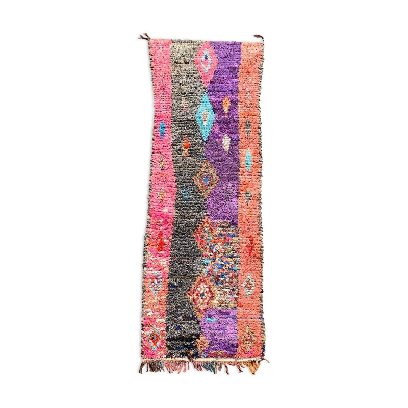 Vintage Berber hand woven cotton carpet