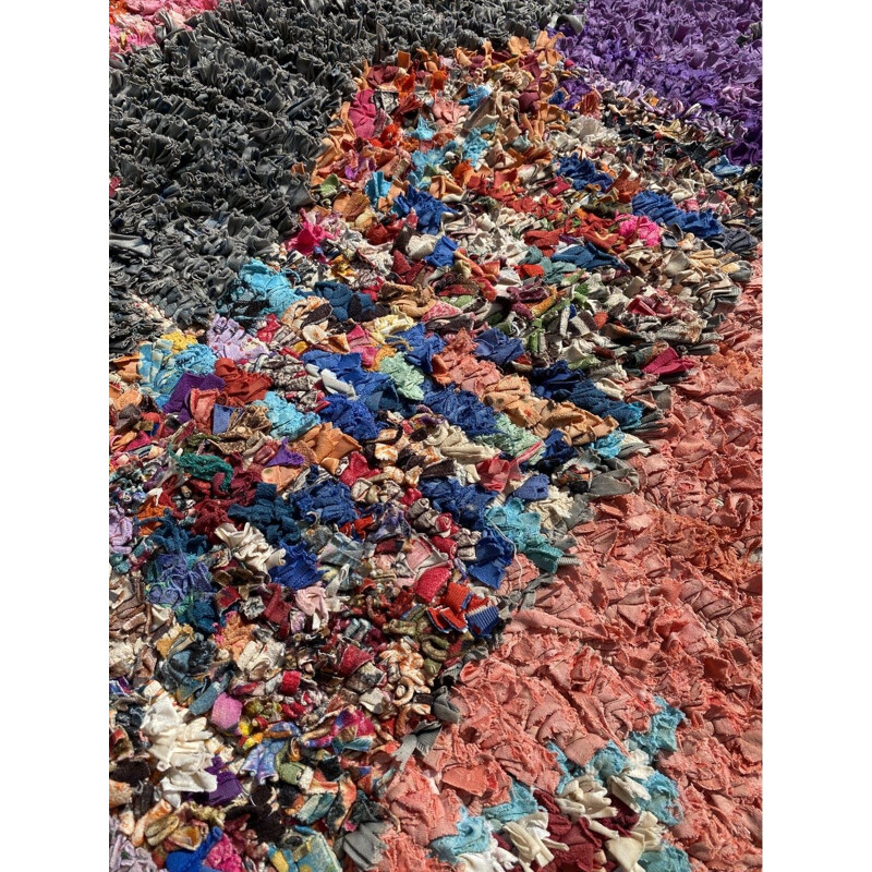 Vintage Berber hand woven cotton carpet