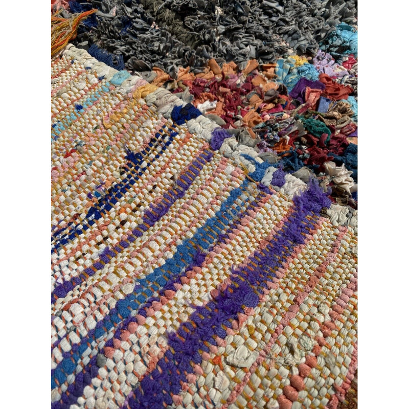Tappeto berbero vintage in cotone tessuto a mano