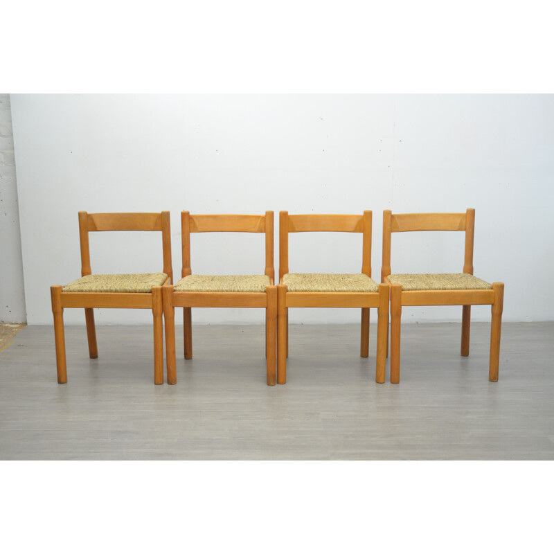 Set of 4 vintage Carimate Dining Chairs by Vico Magistretti