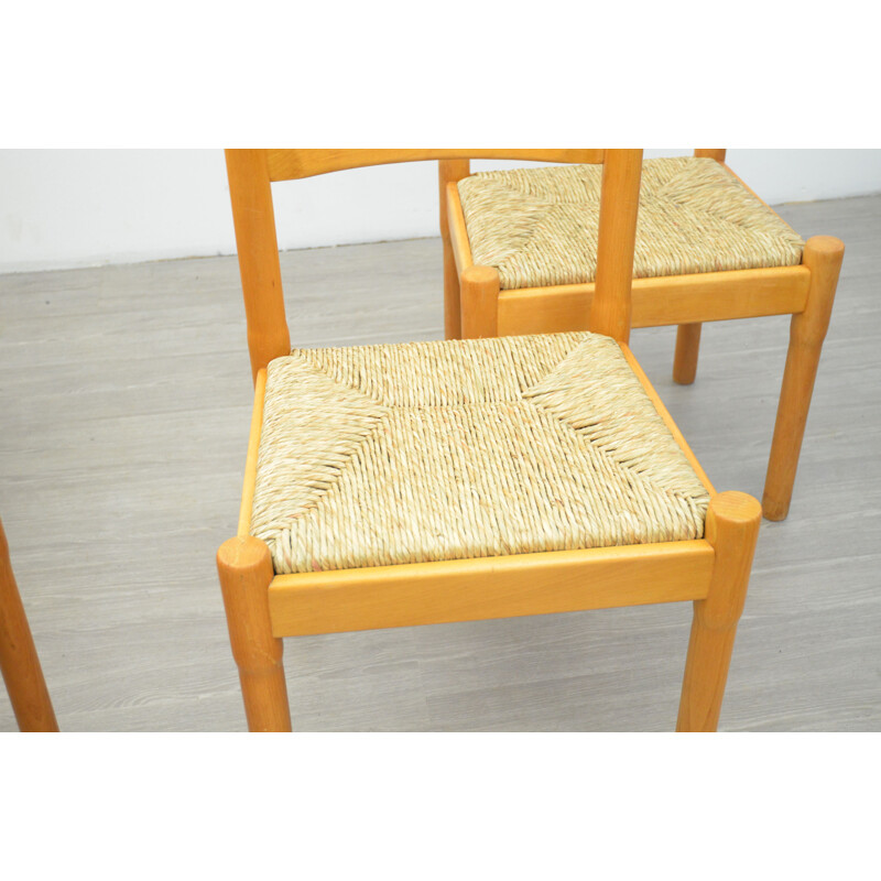 Set of 4 vintage Carimate Dining Chairs by Vico Magistretti