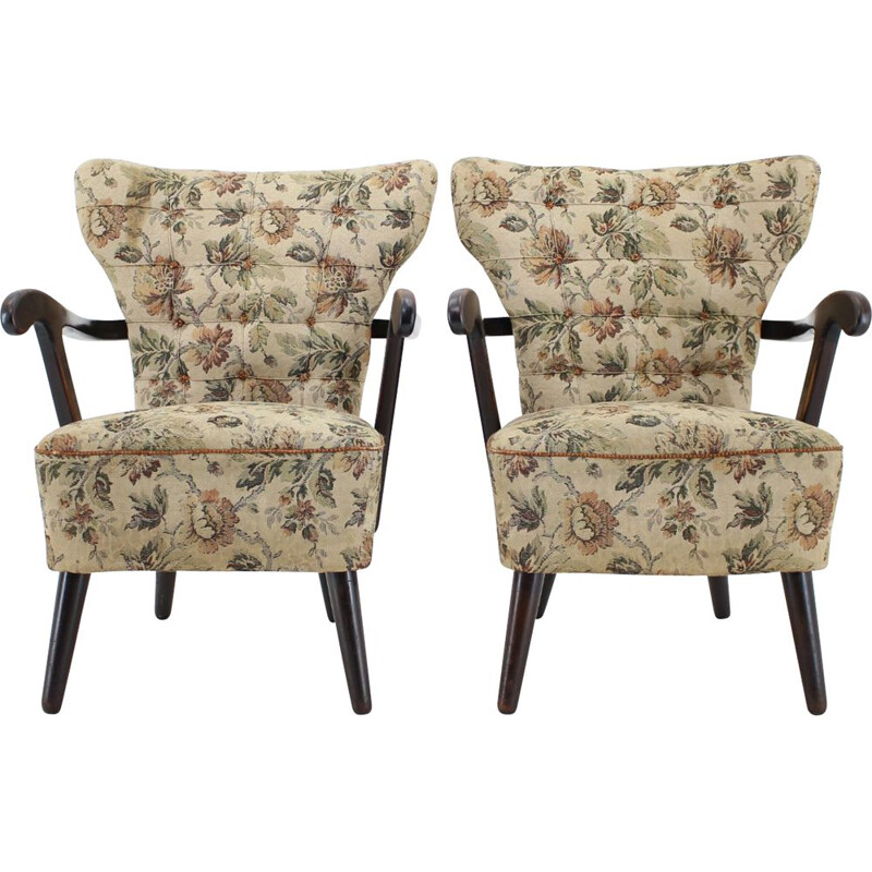 Pair of vintage Armchairs, Czechoslovakia 1940s