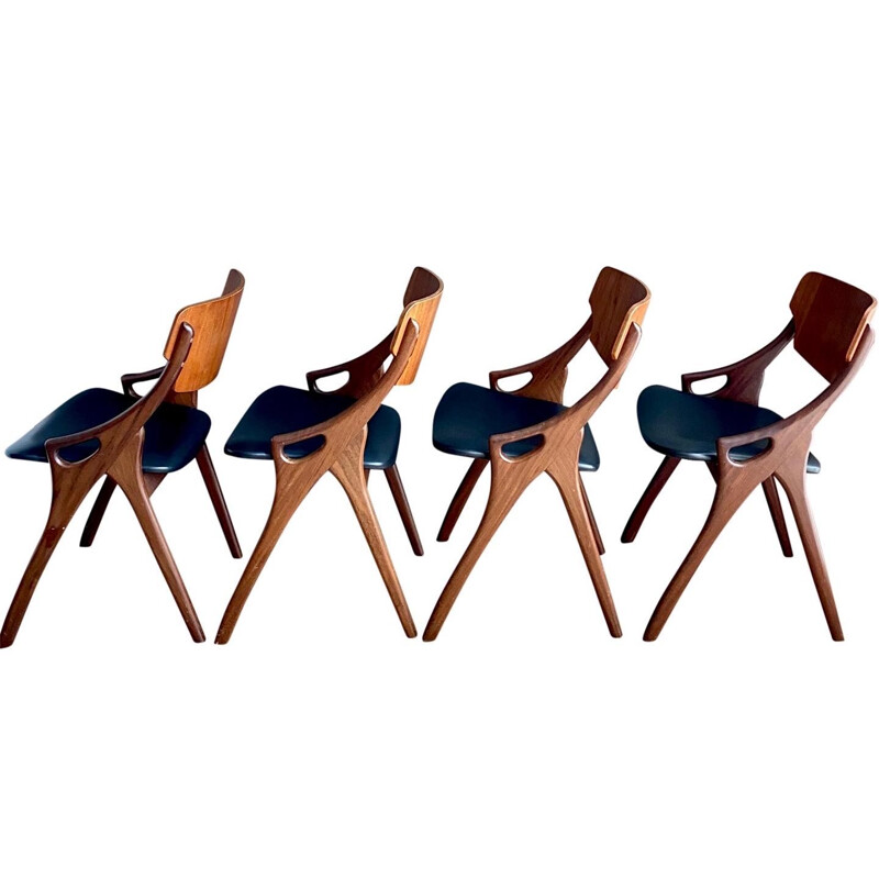 Ensemble de 4 chaises vintage pour Mogens Kold Arne Hovmand Olsen 1950