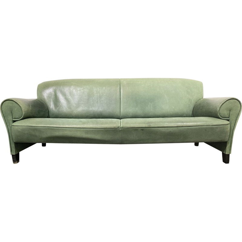 Vintage DS-90 Sofa, grünes Leder, von Anita Schmidt für De Sede, Schweiz, 1992