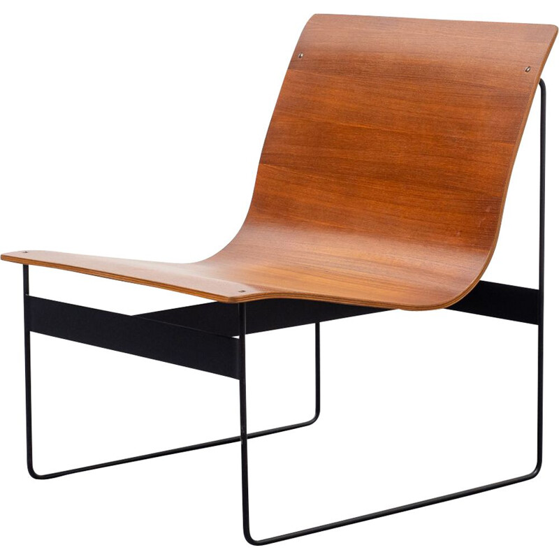 Chaise vintage en bois et acier, Günter Renkel, Rego Möbel, Allemagne 1960 