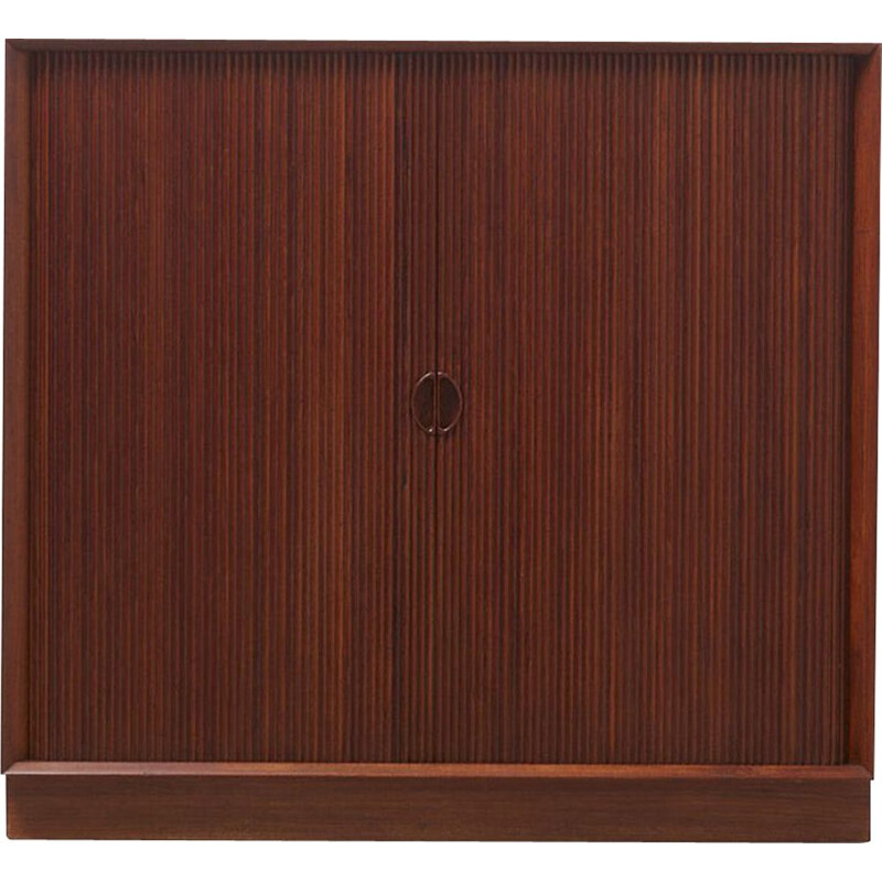 Vintage Cabinet with Tambour doors by Peter Hvidt & Orla Mølgaard-Nielsen for Søborg Møbler, Denmark 1950s