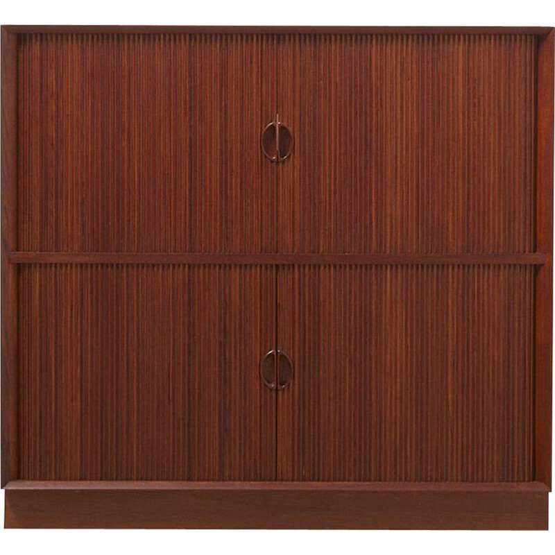 Vintage Cabinet with Tambour doors by Peter Hvidt & Orla Mølgaard-Nielsen for Søborg Møbler, Denmark 1950s