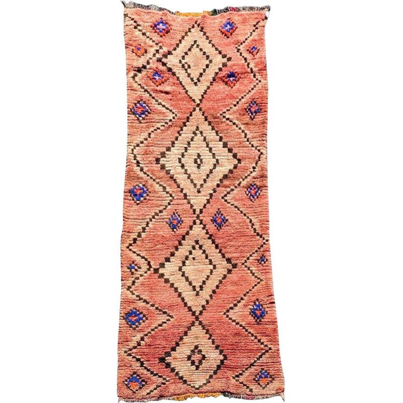 Vintage berbere boujaad corridor carpet