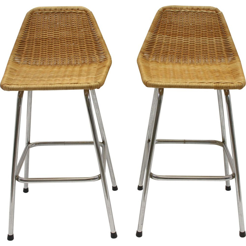 Pair of Vintage Dirk van Sliedrecht bar stool  stool 1970