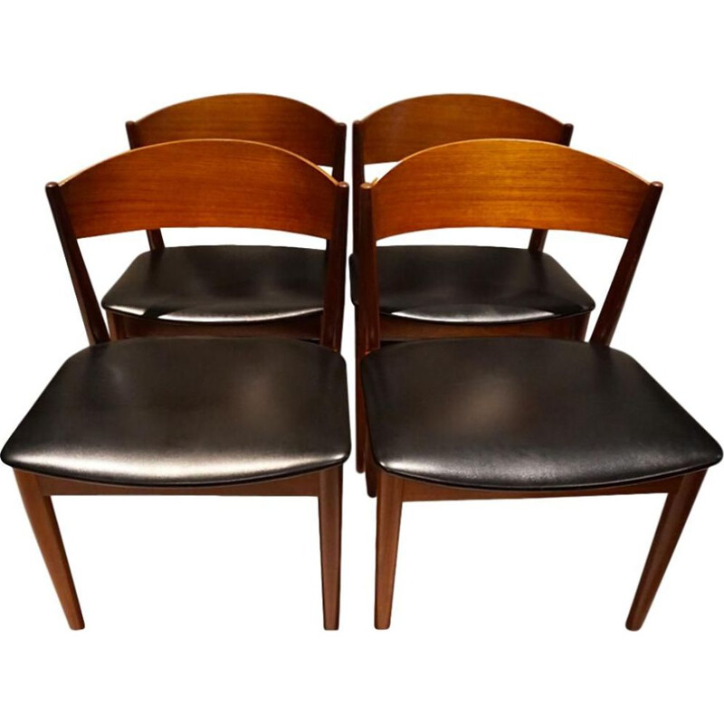 Set of 4 vintage Jysk Mobelfabrik Scandinavian chairs 1960