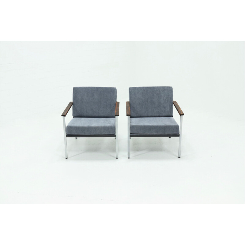 Pair of vintage Gispen 1453 Armchairs by Coen de Vries 1960s