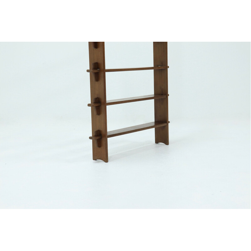 Vintage Constructivist Wooden Free Standing shelving Unit 1960s