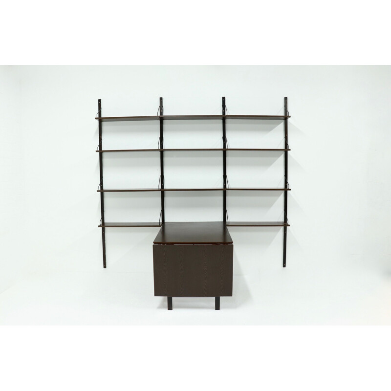 Vintage Royal System Wall Unit with Table Poul Cadovius Wenge 1960s
