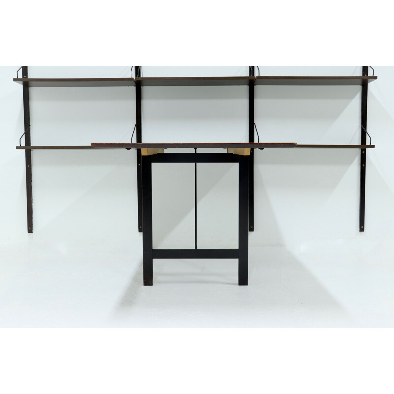 Vintage Royal System Wall Unit with Table Poul Cadovius Wenge 1960s