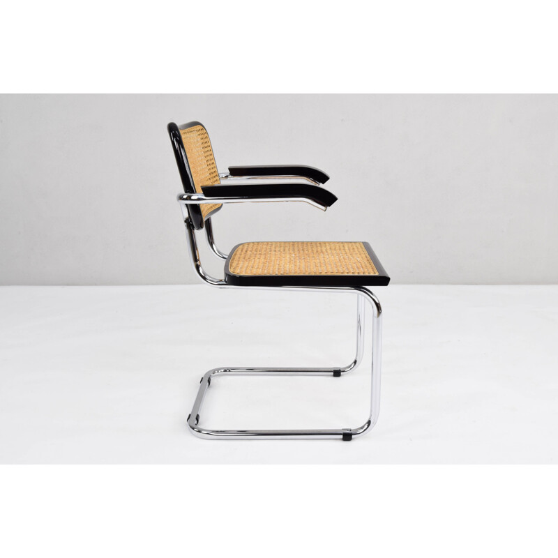 Mid-Century Modern B64 Cesca Chair with Arms by Marcel Breuer, Italy, 1970s