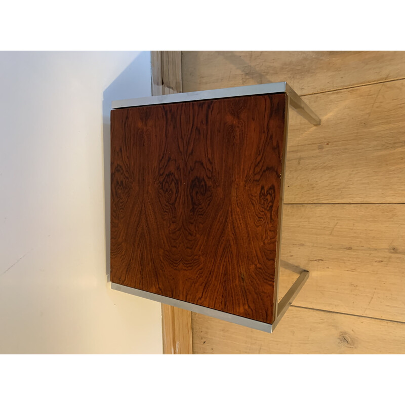 Vintage Rosewood Chrome Side Table