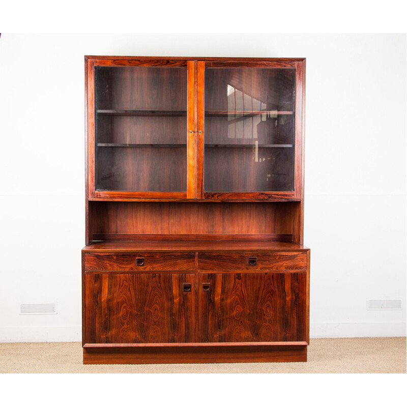 Vintage buffet-library showcase in Rio Rosewood by Erik Brouer from Denmark 