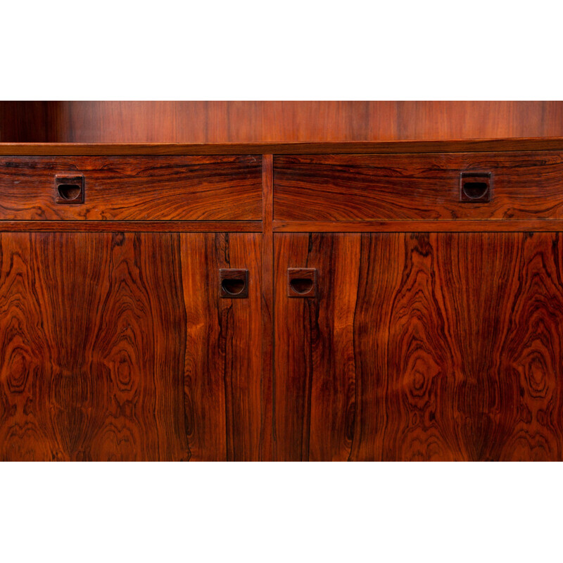 Vintage buffet-library showcase in Rio Rosewood by Erik Brouer from Denmark 