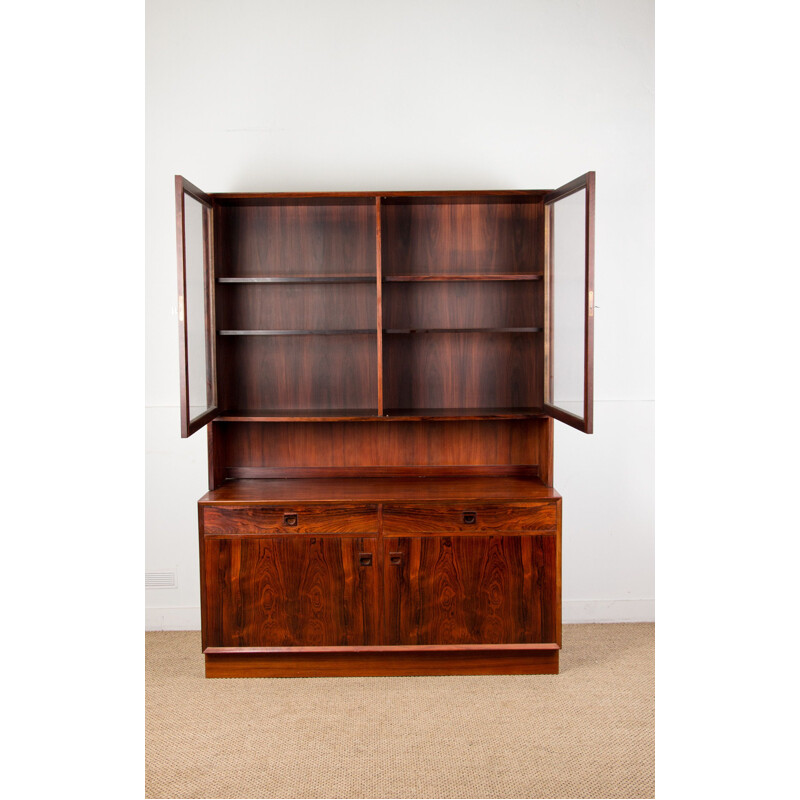 Vintage buffet-library showcase in Rio Rosewood by Erik Brouer from Denmark 