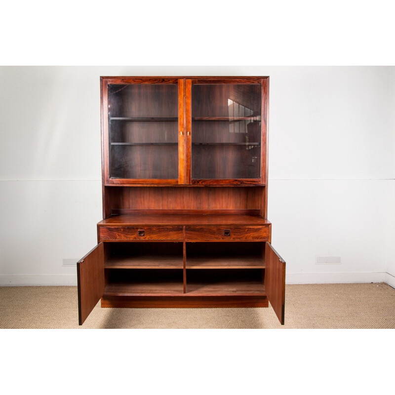 Vintage buffet-library showcase in Rio Rosewood by Erik Brouer from Denmark 