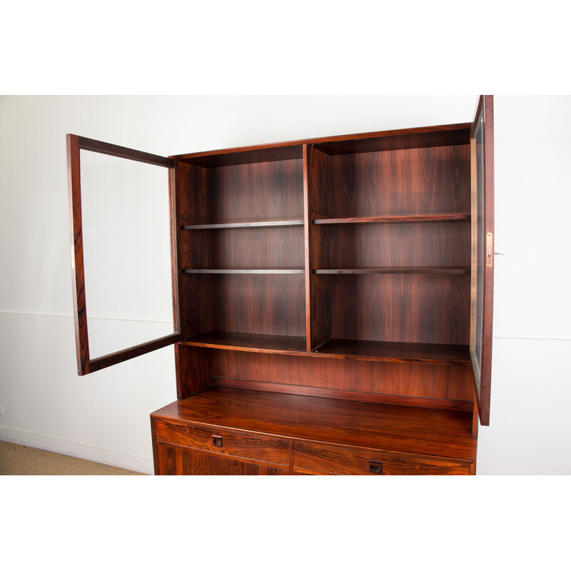 Vintage buffet-library showcase in Rio Rosewood by Erik Brouer from Denmark 