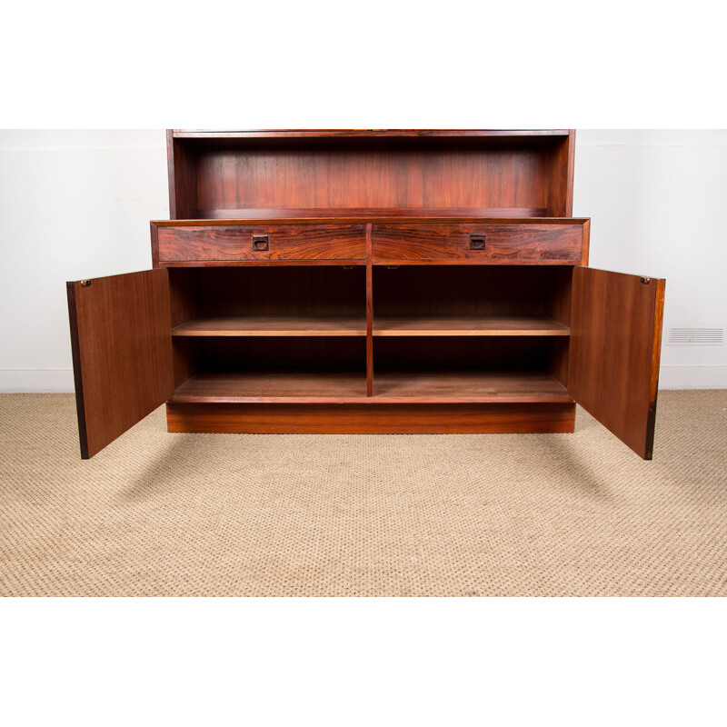 Vintage buffet-library showcase in Rio Rosewood by Erik Brouer from Denmark 