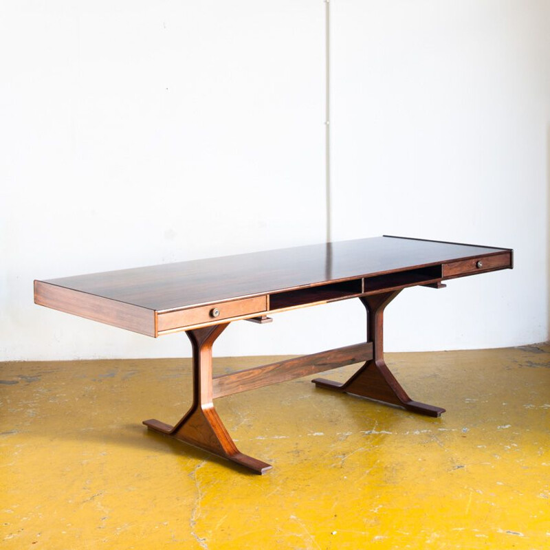 Vintage rosewood desk by Gianfranco Frattini for Bernini 