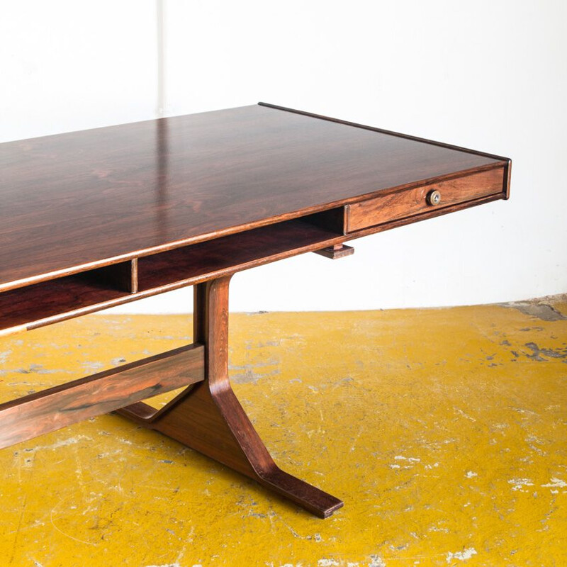 Vintage rosewood desk by Gianfranco Frattini for Bernini 