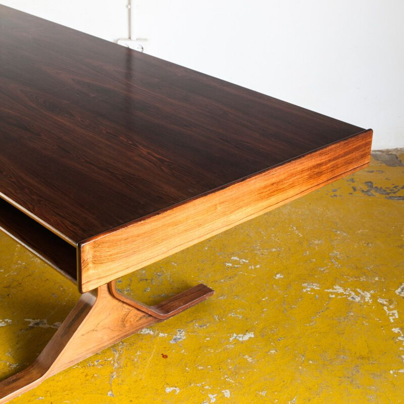 Vintage rosewood desk by Gianfranco Frattini for Bernini 