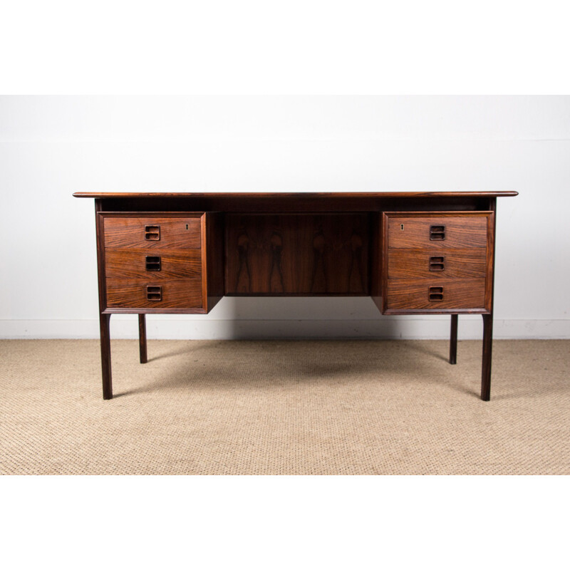 Vintage double-sided minister's desk in Rio Rosewood by Erik Brouer from Denmark