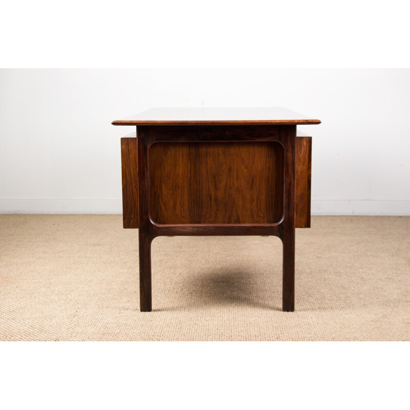 Bureau vintage ministre double face en Palissandre de Rio par Erik Brouer Danois