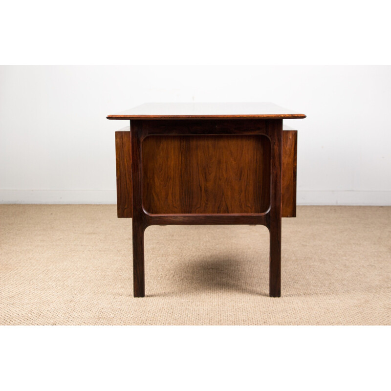 Vintage double-sided minister's desk in Rio Rosewood by Erik Brouer from Denmark