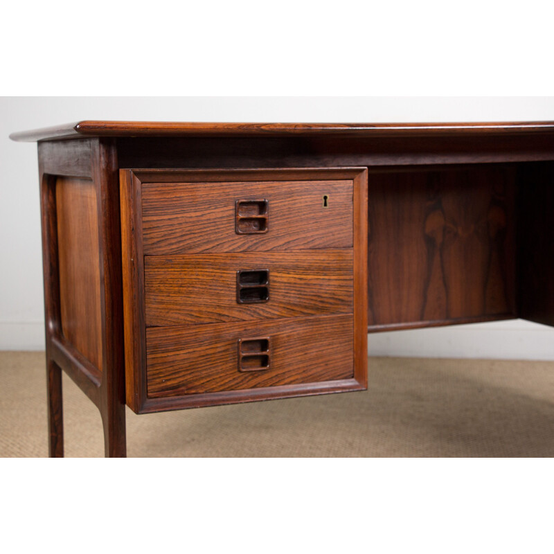 Vintage double-sided minister's desk in Rio Rosewood by Erik Brouer from Denmark