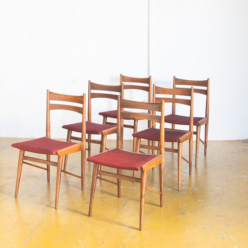 Set of 6 Scandinavian Vintage Chairs Spain 1960