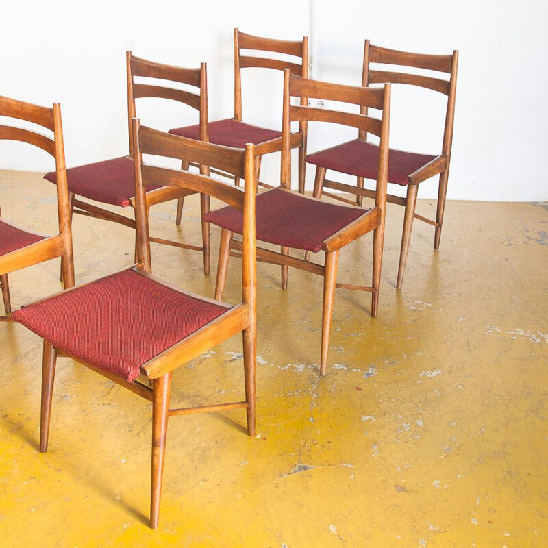 Set of 6 Scandinavian Vintage Chairs Spain 1960